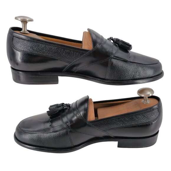 NEW Johnston & Murphy Men's size 9.5W Black Deerskin Leather Dress Shoes Loafers - Picture 7 of 16
